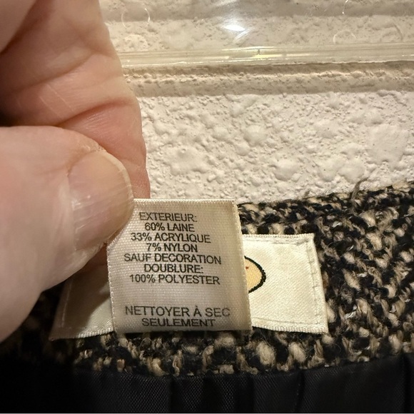 Talbots Wool Blend Skirt A-line Tweed Piping Black & Tan Midi Women’s Size 8 - Picture 12 of 12